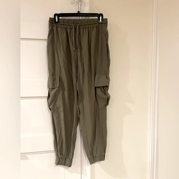 Zara Pants - Zara Green Cargo Jogger Pants Size Small Lightweight Drawstring Waist NWOT